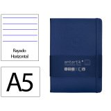 Carnet fermeture elastique antartik notes couverture     rigide a5 ligne 100 feuilles  80gr fsc coloris bleu marine