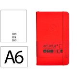 Carnet fermeture elastique antartik notes couverture rigide a6 papier uni ivoire 100 feuilles 80gr fsc coloris rouge