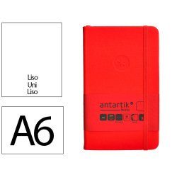 Carnet fermeture elastique antartik notes couverture rigide a6 papier uni ivoire 100 feuilles 80gr fsc coloris rouge