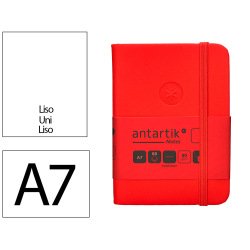 Carnet fermeture elastique antartik notes couverture rigide a7 papier uni ivoire 80 feuilles 80gr fsc coloris rouge