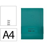 Carnet fermeture elastique antartik notes couverture rigide a4 papier uni ivoire 100 feuilles 80gr fsc vert paon