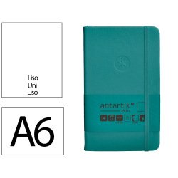 Carnet fermeture elastique antartik notes couverture rigide a6 papier uni ivoire 100 feuilles 80gr fsc vert paon