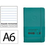Carnet fermeture elastique antartik notes couverture     rigide a6 ligne 100 feuilles  80gr fsc coloris vert paon