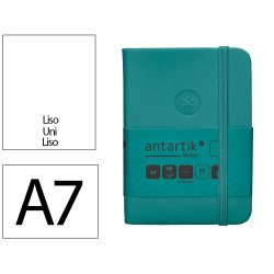 Carnet fermeture elastique antartik notes couverture     rigide a7 papier uni ivoire 80feuilles 80gr fsc vert paon