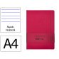 Carnet fermeture elastique antartik notes couverture     rigide a4 ligne 100 feuilles  80gr fsc coloris framboise