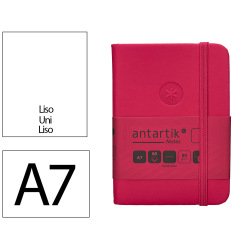 Carnet fermeture elastique antartik notes couverture     rigide a7 papier uni ivoire 80feuilles 80gr fsc framboise