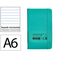 Carnet fermeture elastique antartik notes couverture     rigide a6 ligne 100 feuilles  80gr fsc coloris vert menthe