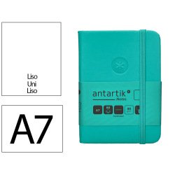 Carnet fermeture elastique antartik notes couverture rigide a7 papier uni ivoire 80 feuilles 80gr fsc vert menthe