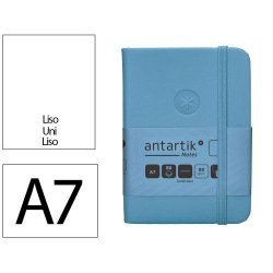 Carnet fermeture elastique antartik notes couverture     rigide a7 papier uni ivoire 80feuilles 80gr fsc bleu ciel
