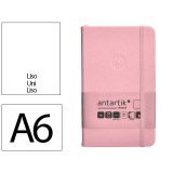 Carnet fermeture elastique antartik notes couverture rigide a6 papier uni ivoire 100 feuilles 80gr fsc rose pastel