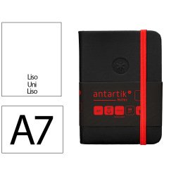 Carnet fermeture elastique rouge antartik notes couverture rigide a7 papier uni ivoire 80 feuilles 80gr fsc noir