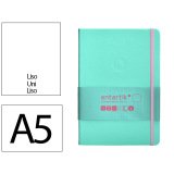 Carnet fermeture elastique rose antartik notes couverture rigide a5 papier uni ivoire 100 feuilles 80gr fsc turquoise
