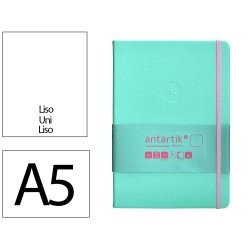 Carnet fermeture elastique rose antartik notes couverture rigide a5 papier uni ivoire 100 feuilles 80gr fsc turquoise