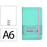 Carnet fermeture elastique rose antartik notes couverture rigide a6 papier uni ivoire 100 feuilles 80gr fsc turquoise