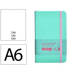 Carnet fermeture elastique rose antartik notes couverture rigide a6 papier uni ivoire 100 feuilles 80gr fsc turquoise