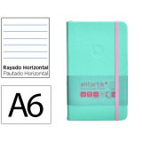 Carnet fermeture elastique rose antartik notes couverturerigide a6 ligne 100 feuilles  80gr fsc coloris turquoise