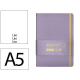 Carnet fermeture elastique jaune antartik notes couverture rigide a5 papier uni ivoire 100 feuilles 80gr fsc lilas