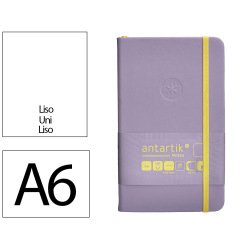 Carnet fermeture elastique jaune antartik notes couverture rigide a6 papier uni ivoire 100 feuilles 80gr fsc lilas