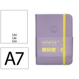 Carnet fermeture elastique jaune antartik notes couverture rigide a7 papier uni ivoire 80 feuilles 80gr fsc lilas