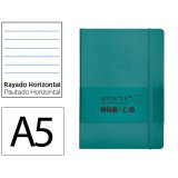 Carnet fermeture elastique antartik notes couverture     souple a5 ligne 100 feuilles  80gr fsc coloris vert paon