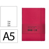 Carnet fermeture elastique antartik notes couverture souple a5 papier uni ivoire 100 feuilles 80gr fsc framboise
