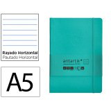 Carnet fermeture elastique antartik notes couverture     souple a5 ligne 100 feuilles  80gr fsc coloris vert menthe