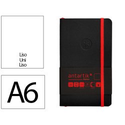 Carnet fermeture elastique rouge antartik notes couverture souple a6 papier uni ivoire 100 feuilles 80gr fsc noir
