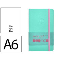 Carnet fermeture elastique rose antartik notes couverture souple a6 papier uni ivoire 100 feuilles 80gr fsc turquoise