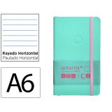 Carnet fermeture elastique rose antartik notes couverturesouple a6 ligne 100 feuilles  80gr fsc coloris turquoise
