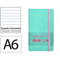 Carnet fermeture elastique rose antartik notes couverturesouple a6 ligne 100 feuilles  80gr fsc coloris turquoise