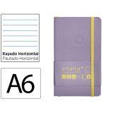 Carnet fermeture elastique jaune antartik notes couverture souple a6 ligne 100 feuilles 80gr fsc coloris lilas