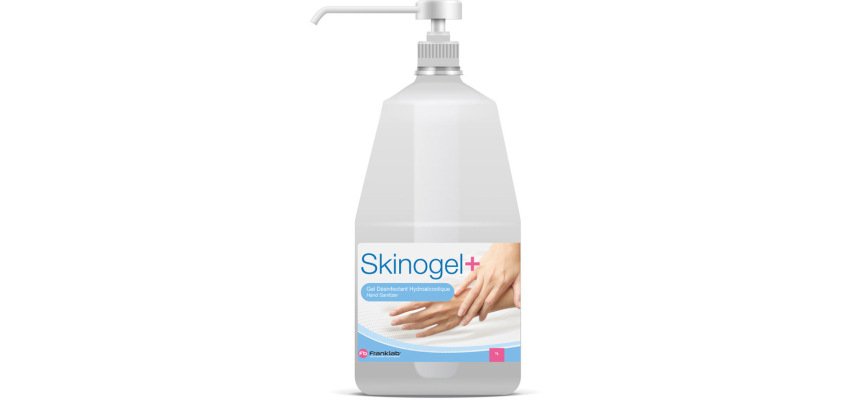 Gel hydroalcoolique skinogel+ flacon pompe 1l