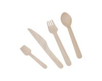 Fourchette bois couvert lisse 16cm sachet 100 unites