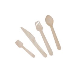 Fourchette bois couvert lisse 16cm sachet 100 unites