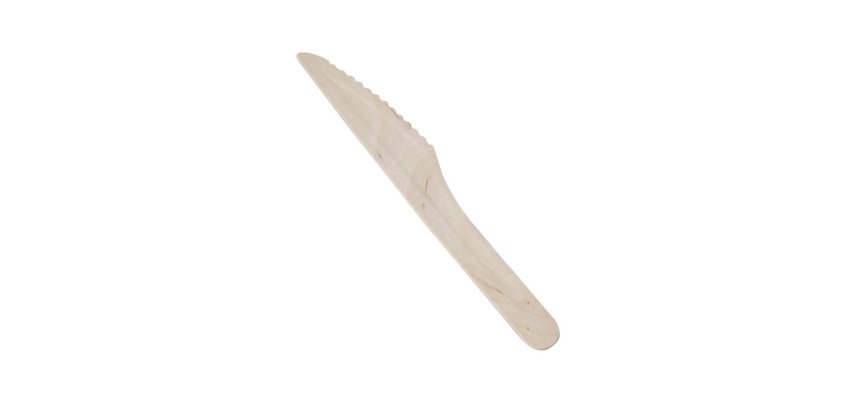 Couteau bois couvert lisse 16cm sachet 100 unites
