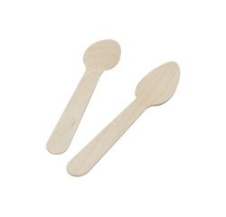 Petite cuillere bois 11cm sachet 100 unites