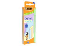 Stylo-bille bic cristal pastel pointe moyenne 1,0mm   encre bleue classique         capuchon boite de 3