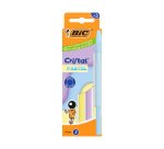 Stylo-bille bic cristal pastel pointe moyenne 1,0mm   encre bleue classique         capuchon boite de 3