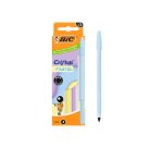 Stylo-bille bic cristal pastel pointe moyenne 1,0mm   encre noire capuchon coloris  assortis bte de 3u