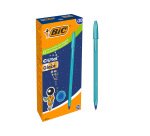 Stylo-bille bic cristal original glace pointe moyenne 1,0mm encre bleue classique   capuchon coloris bleu
