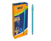 Stylo-bille bic cristal original glace pointe moyenne 1,0mm encre bleue classique   capuchon coloris bleu