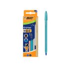 Stylo-bille bic cristal original glace pointe moyenne 1,0mm capuchon encre et       coloris assortis etui 4