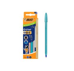 BIC Stylo à bille Cristal Glacé, boîte en carton de 4