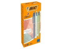 Stylo-bille bic 4 couleurs mineral tones pointe moyenne  1mm retractable coloris       assortis