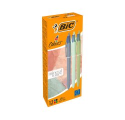 Stylo-bille bic 4 couleurs mineral tones pointe moyenne  1mm retractable coloris       assortis