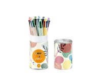Stylo-bille bic 4 couleurs mineral tones pointe moyenne  1mm retractable coloris       assortis boite 8 unites