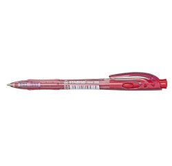 Stylo-bille stabilo liner pointe fine trait 0,38mm      retractable grip confortable  coloris rouge