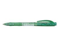 Stylo-bille stabilo liner pointe fine trait 0,38mm      retractable grip confortable  coloris vert