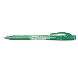 Stylo-bille stabilo liner pointe fine trait 0,38mm      retractable grip confortable  coloris vert