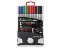 Feutre stabilo creative tips arty encre base eau pointes   et coloris assortis           colorparade 20 unites